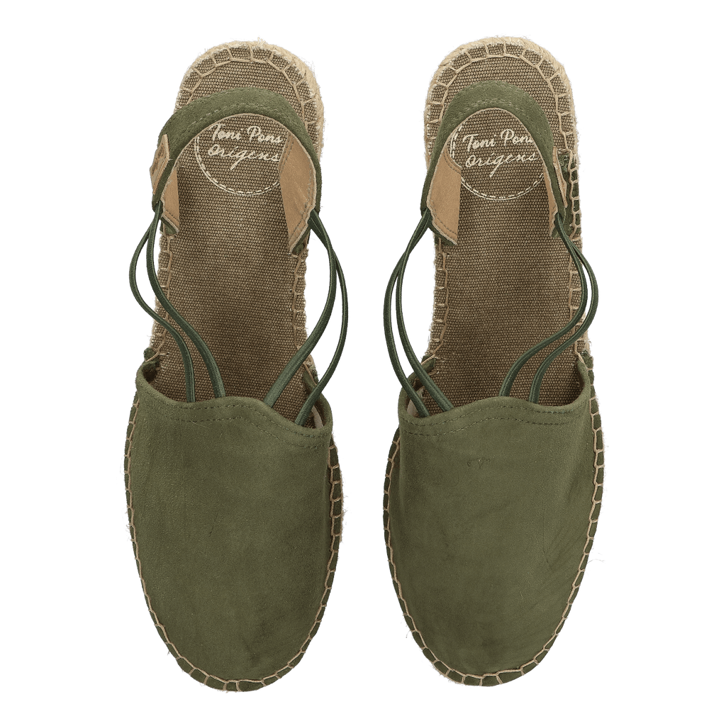 Tremp Suede Dames Espadrilles Caqui