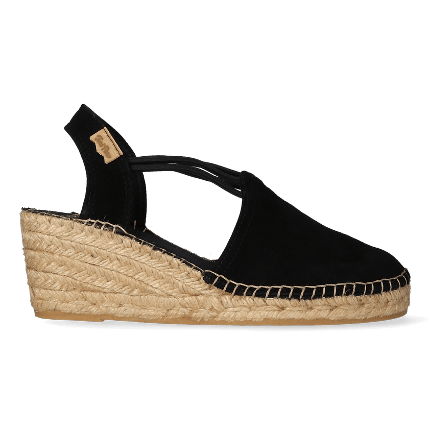 Tremp Suede Dames Espadrilles Negre