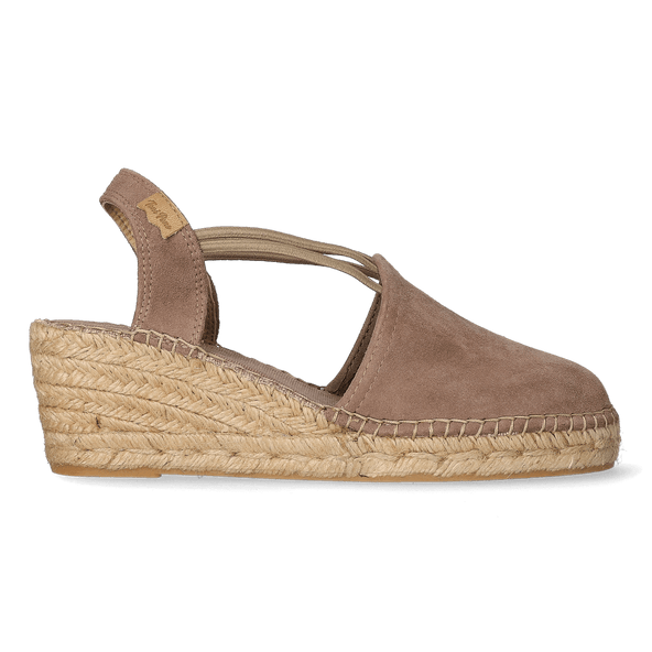 Tremp Suede Dames Espadrilles Taupe