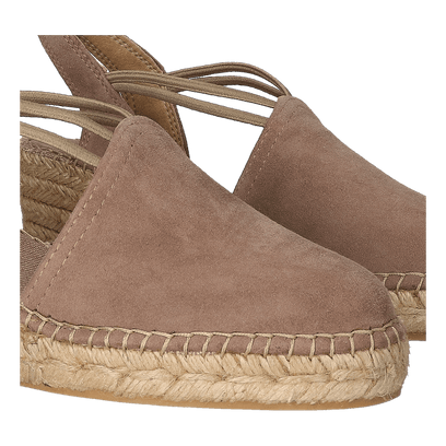 Tremp Suede Dames Espadrilles Taupe