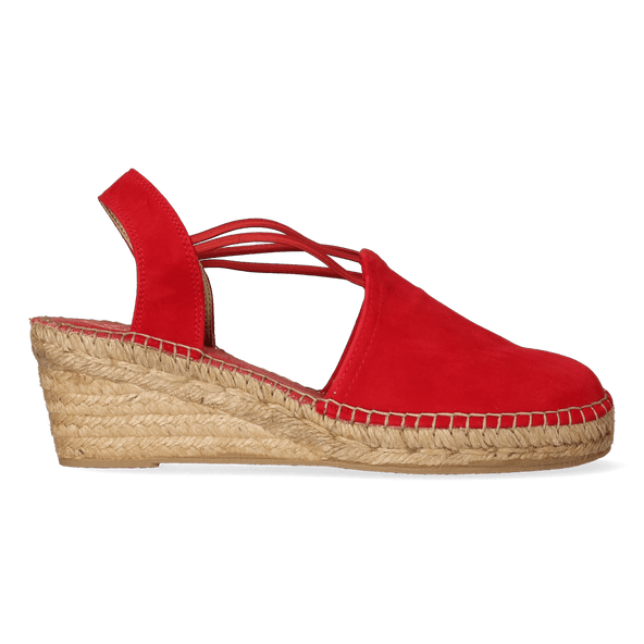 Tremp Suede Dames Espadrilles Vermell