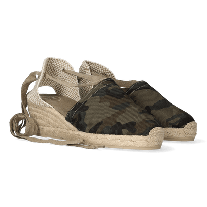 Valencia-CM Canvas Dames Espadrilles Caqui Camouflage