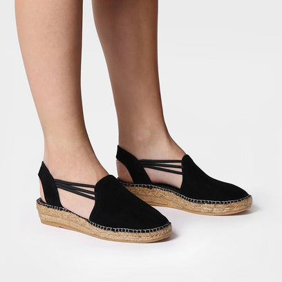 Nuria Suede Dames Espadrilles Negre