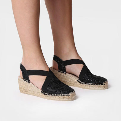 Triton Textiel Dames Espadrilles Negre